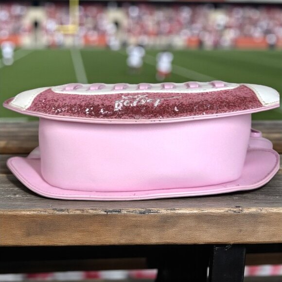 Betsey Johnson Sequin Football Shoulder Crossbody Bag "XOTEAM" - New - Picture 4 of 10